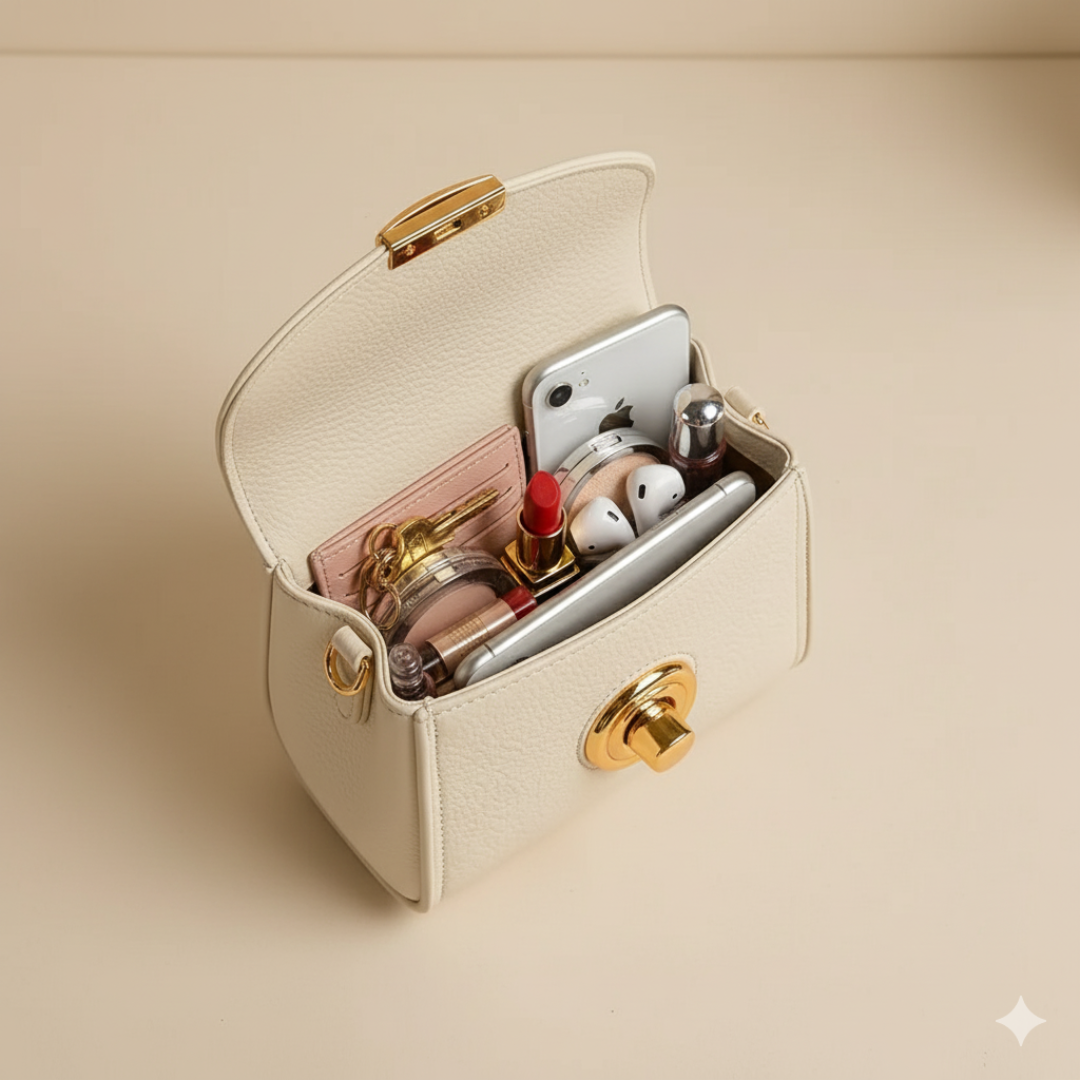 Beige Mini Shoulder Sling Bag for Women