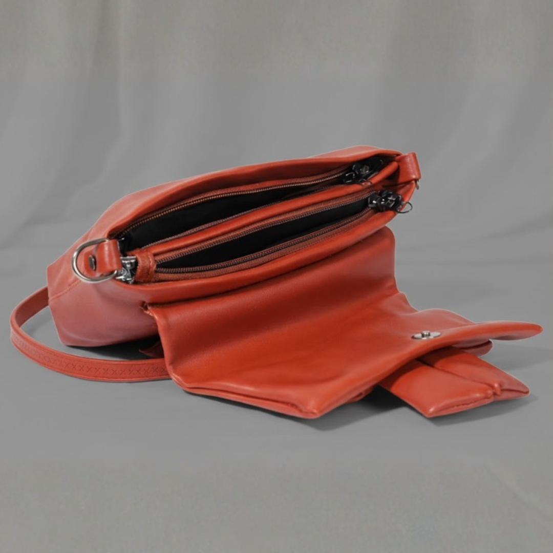 Tan Bow Crossbody Bag