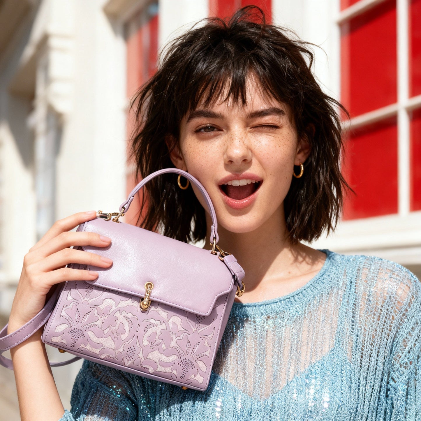 EMPORIO MESSENGER B Purple HANDBAG