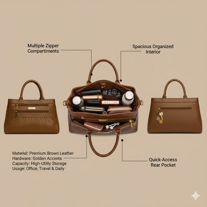 Blush Structured Tote Handbag For Women