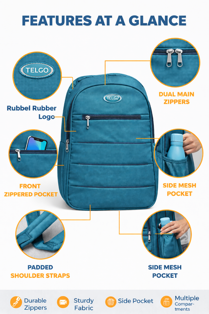Telgo Sleek Cyan Backpack