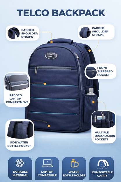 Telgo Sleek Navy Backpack