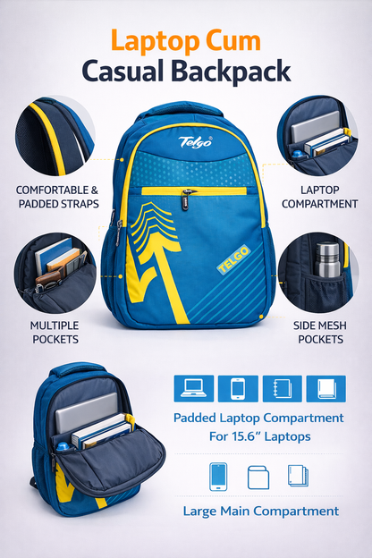 Telgo Blaze Rush Sky Blue Backpack