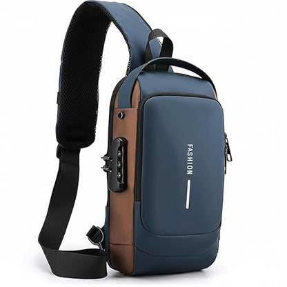 Anti-theft sling bag with a USB charging cable