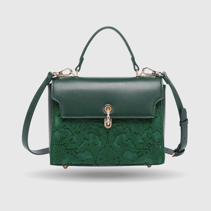 EMPORIO EMBOSSED MESSENGER Dark Green HANDBAG