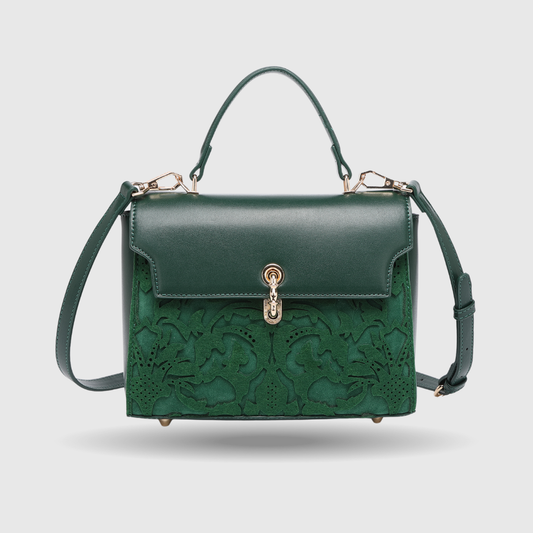 EMPORIO EMBOSSED MESSENGER Dark Green HANDBAG