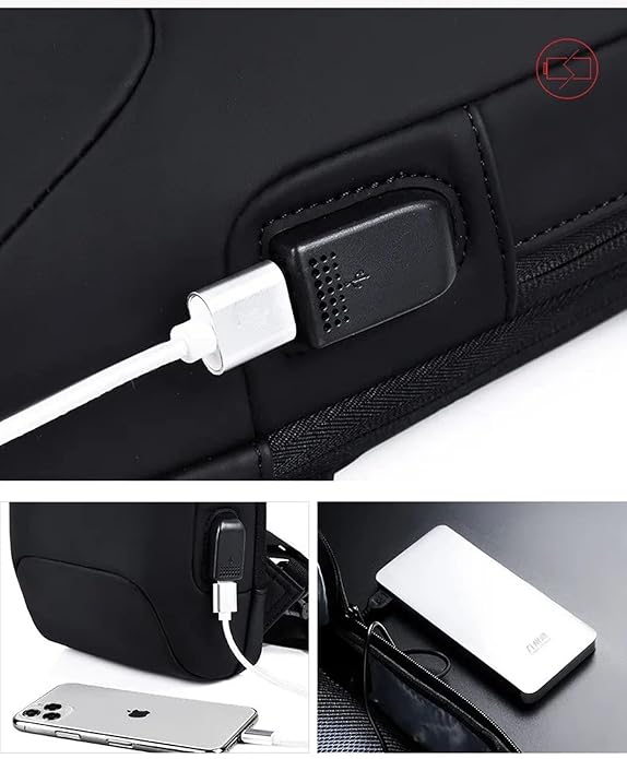 Anti-theft sling bag with a USB charging cable