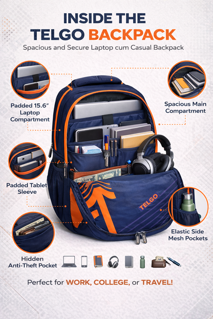 Telgo Blaze Rush Navy Backpack