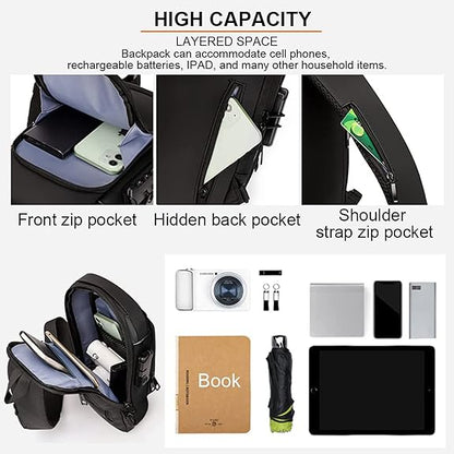 Anti-theft sling bag with a USB charging cable