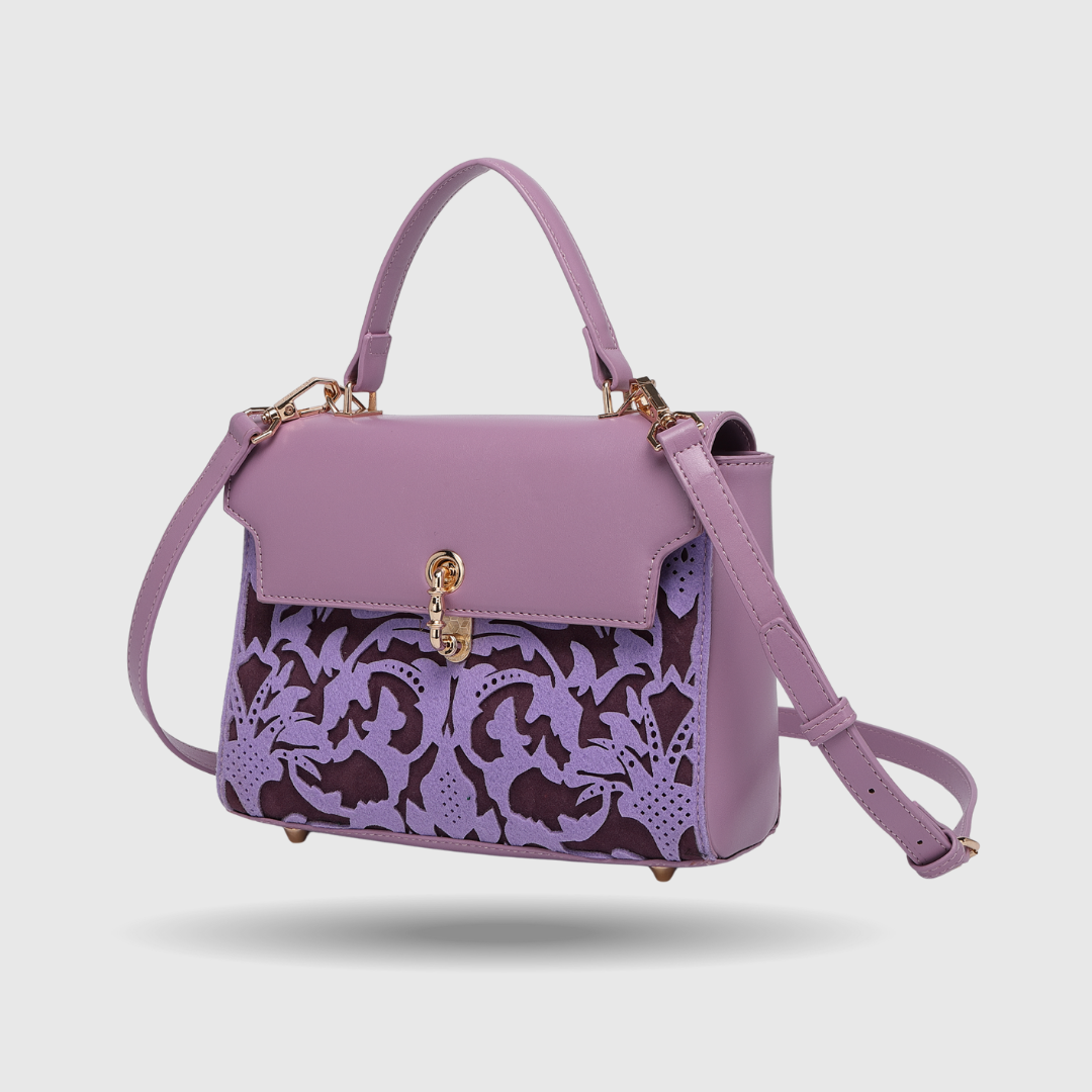EMPORIO EMBOSSED MESSENGER Purple HANDBAG