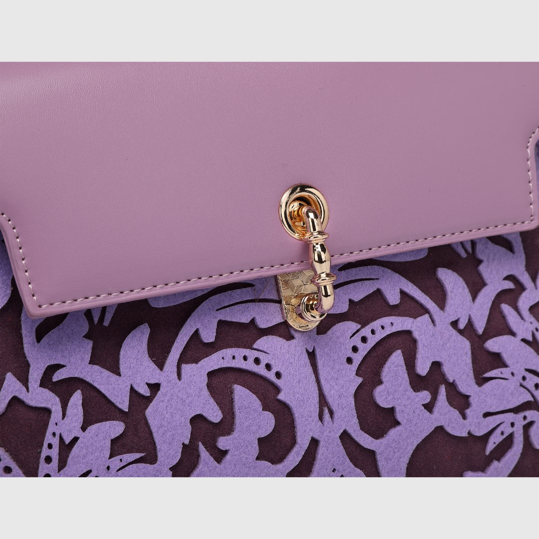 EMPORIO EMBOSSED MESSENGER Purple HANDBAG