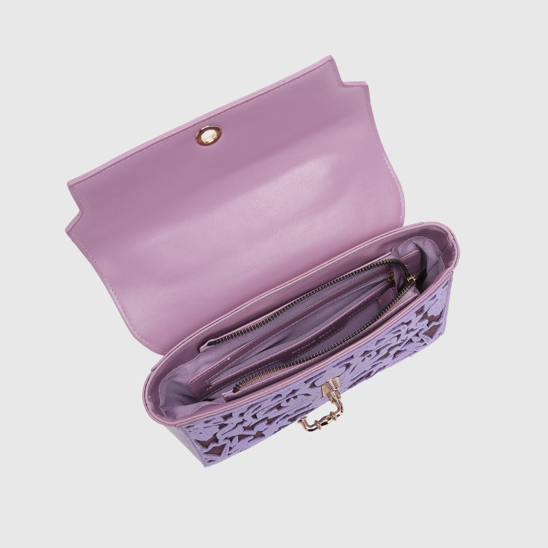 EMPORIO EMBOSSED MESSENGER Purple HANDBAG