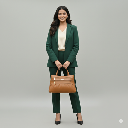 Blush Structured Tote Tan Handbag For Women