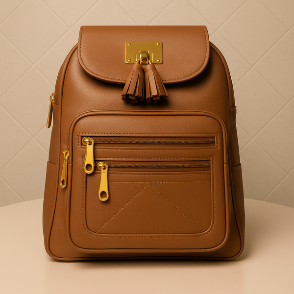 Premium Vegan Leather Backpacks with Gold Detailing – Stylish & Functional