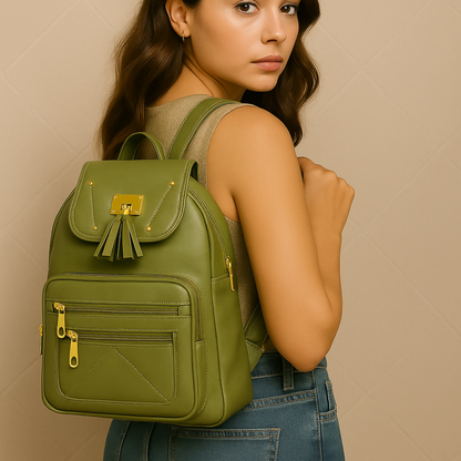 Premium Vegan Leather Backpacks with Gold Detailing – Stylish & Functional