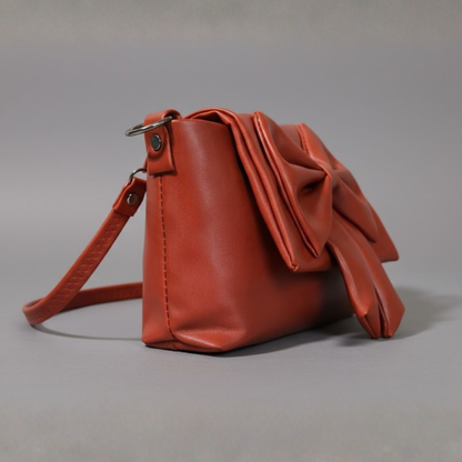 Tan Bow Crossbody Bag