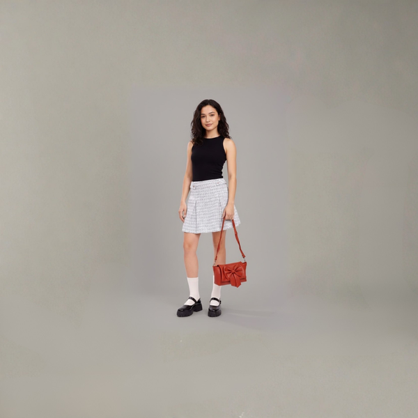 Tan Bow Crossbody Bag