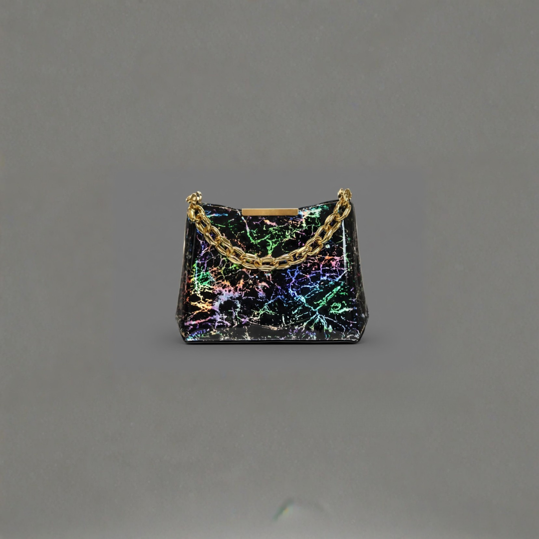 Black Holographic Chain Handbag