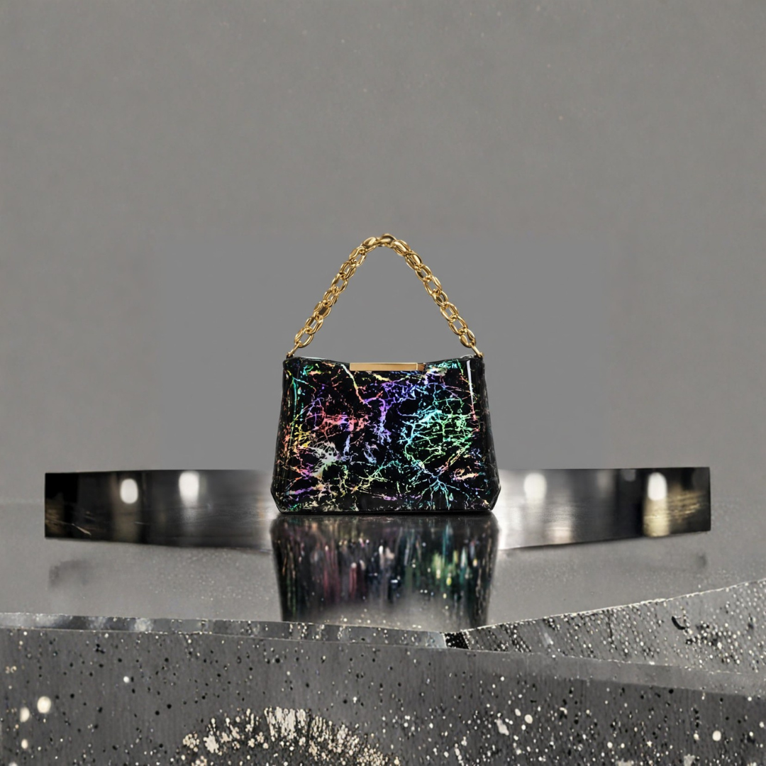 Black Holographic Chain Handbag