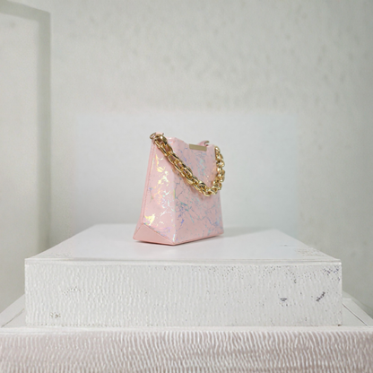 Pink Holographic Chain Handbag