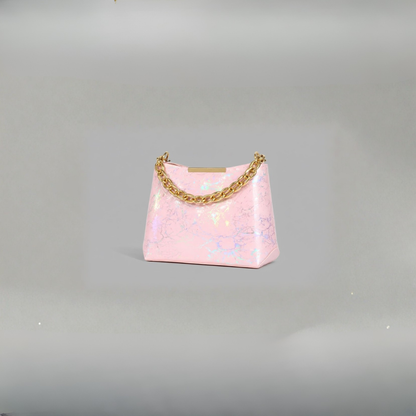 Pink Holographic Chain Handbag