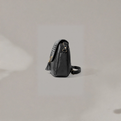 Women's Brown Compact Sling Bag with Tassel & Organizer Pockets